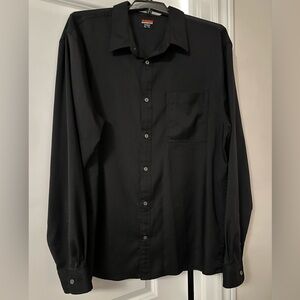 Men's Black Casual Button-Down Shirt